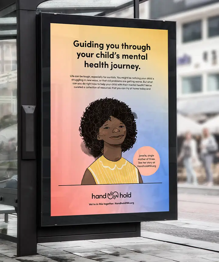 Bus station Kiosk poster for mental health resources