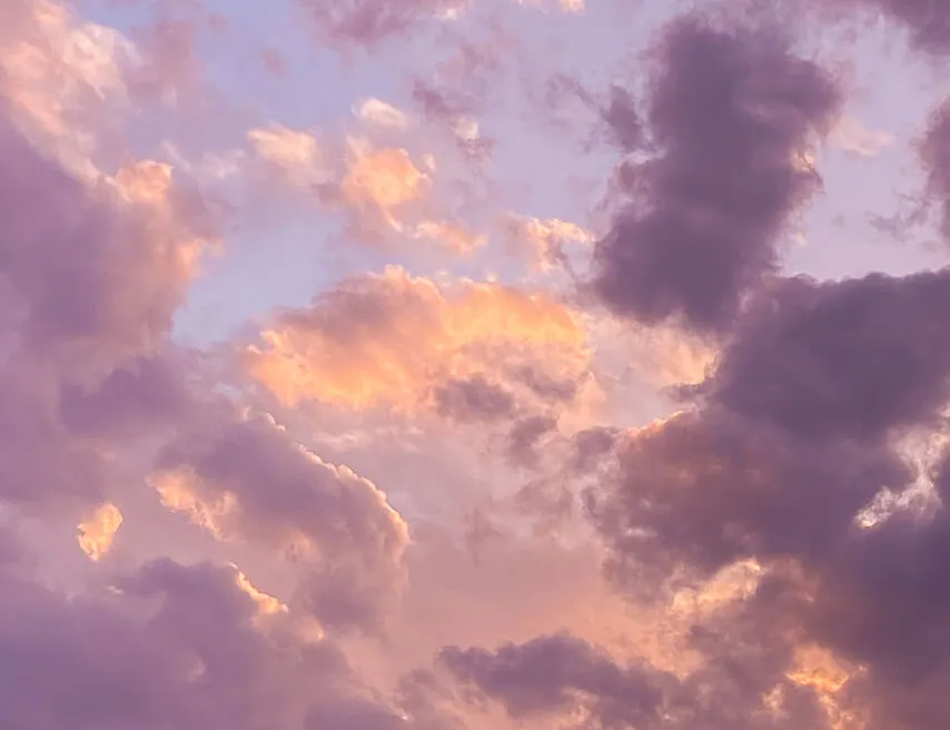 Purple and pink sunset clouds
