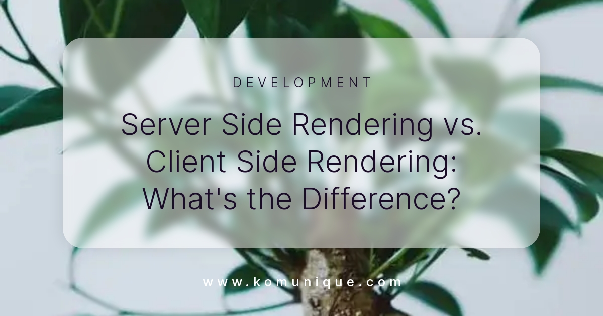 Server Side Rendering vs. Client Side Rendering: What's the Difference ...
