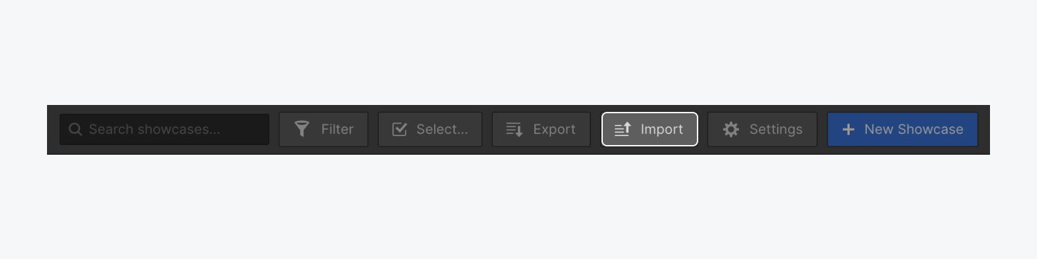 The import button in a CMS Collection is highlighted.