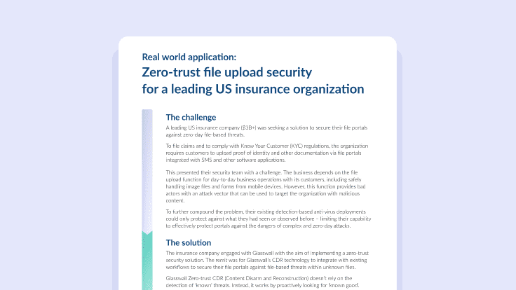 Zero-trust file upload security for a leading US insurance organization