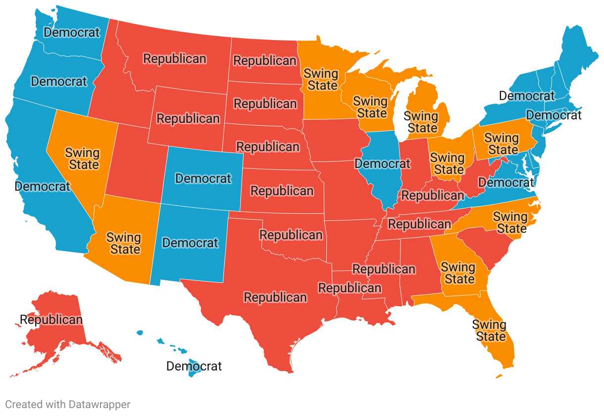 Red and Blue States 2024