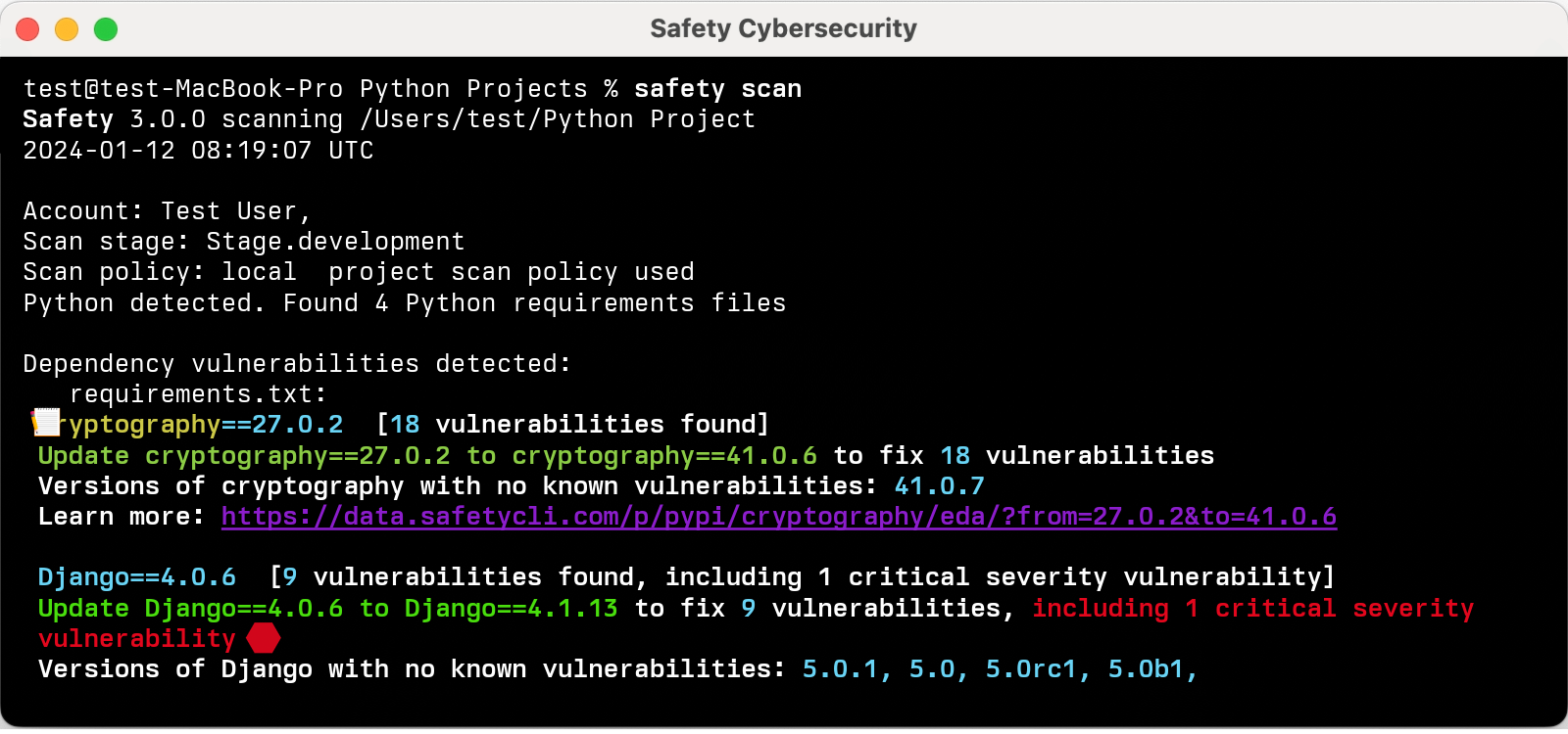 Safety Cybersecurity: Introducing Safety CLI 3: Vulnerability Scanning ...