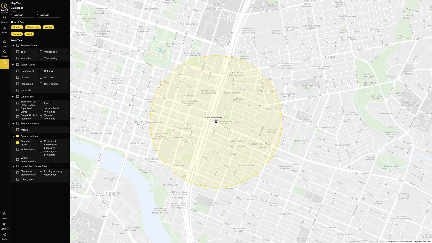 Protest Events in Austin | Base Operations