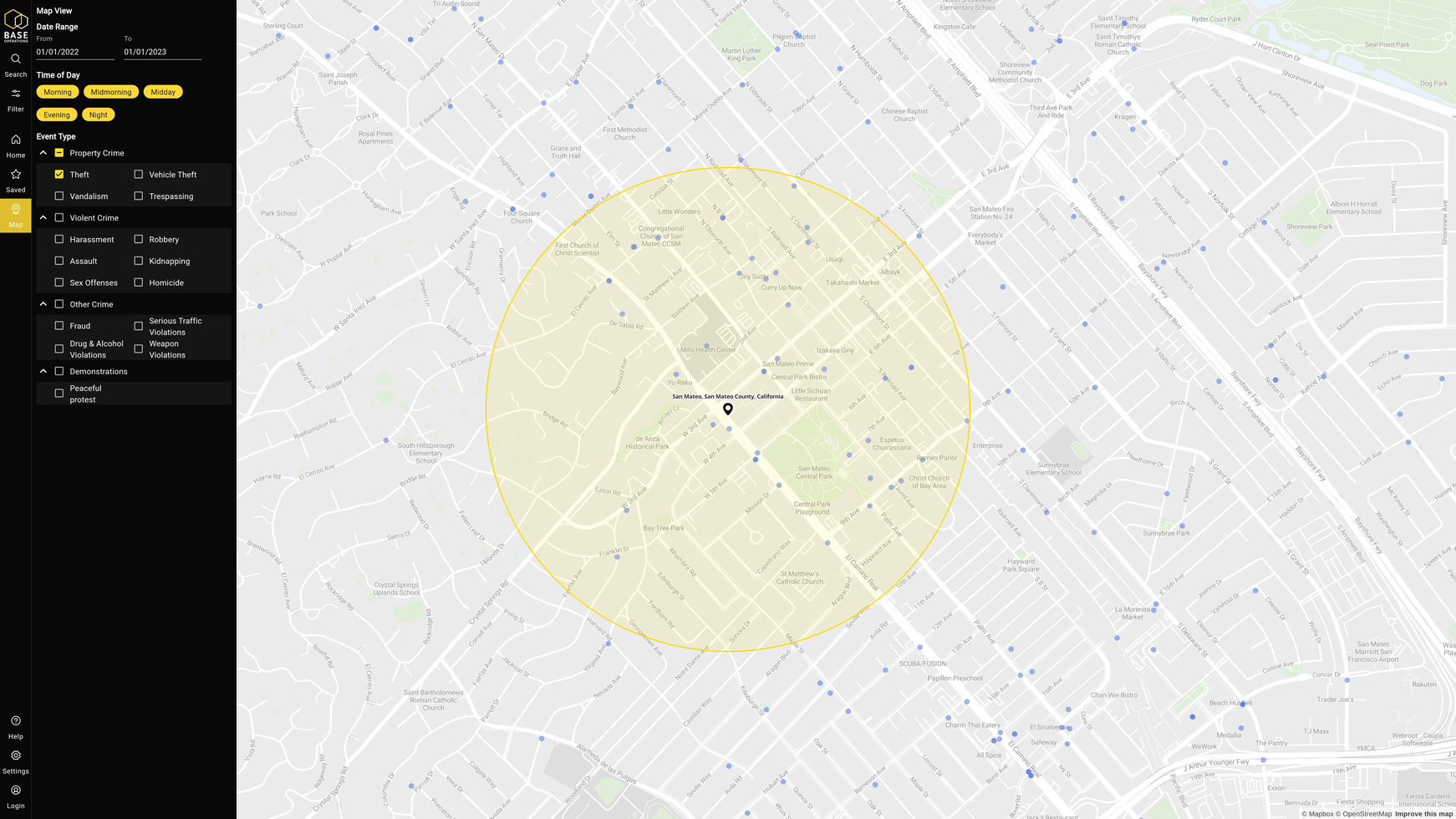 Crime in San Mateo California Base Operations