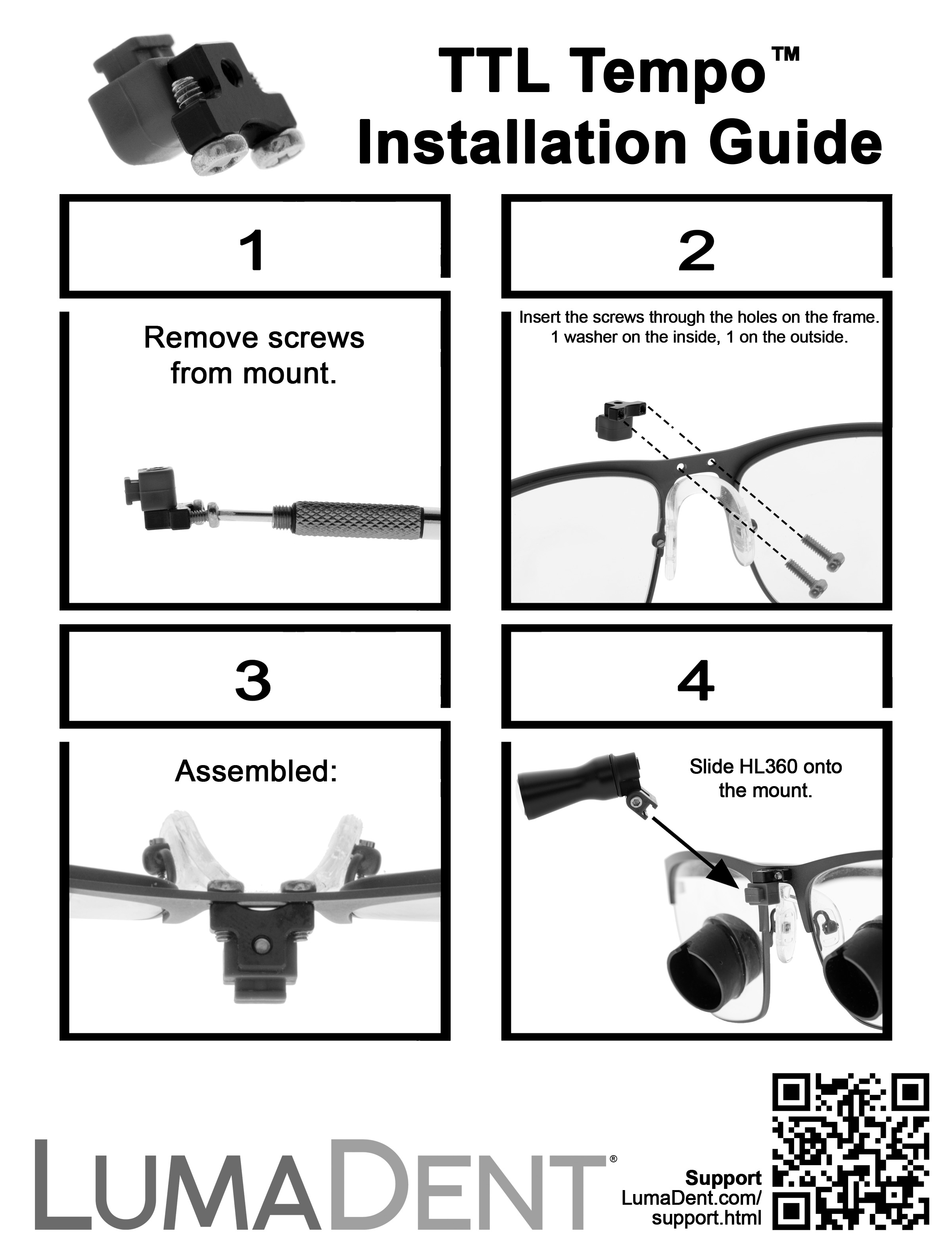 TTL Loupes Tempo and Tempo Refined Fit Frames Lumadent
