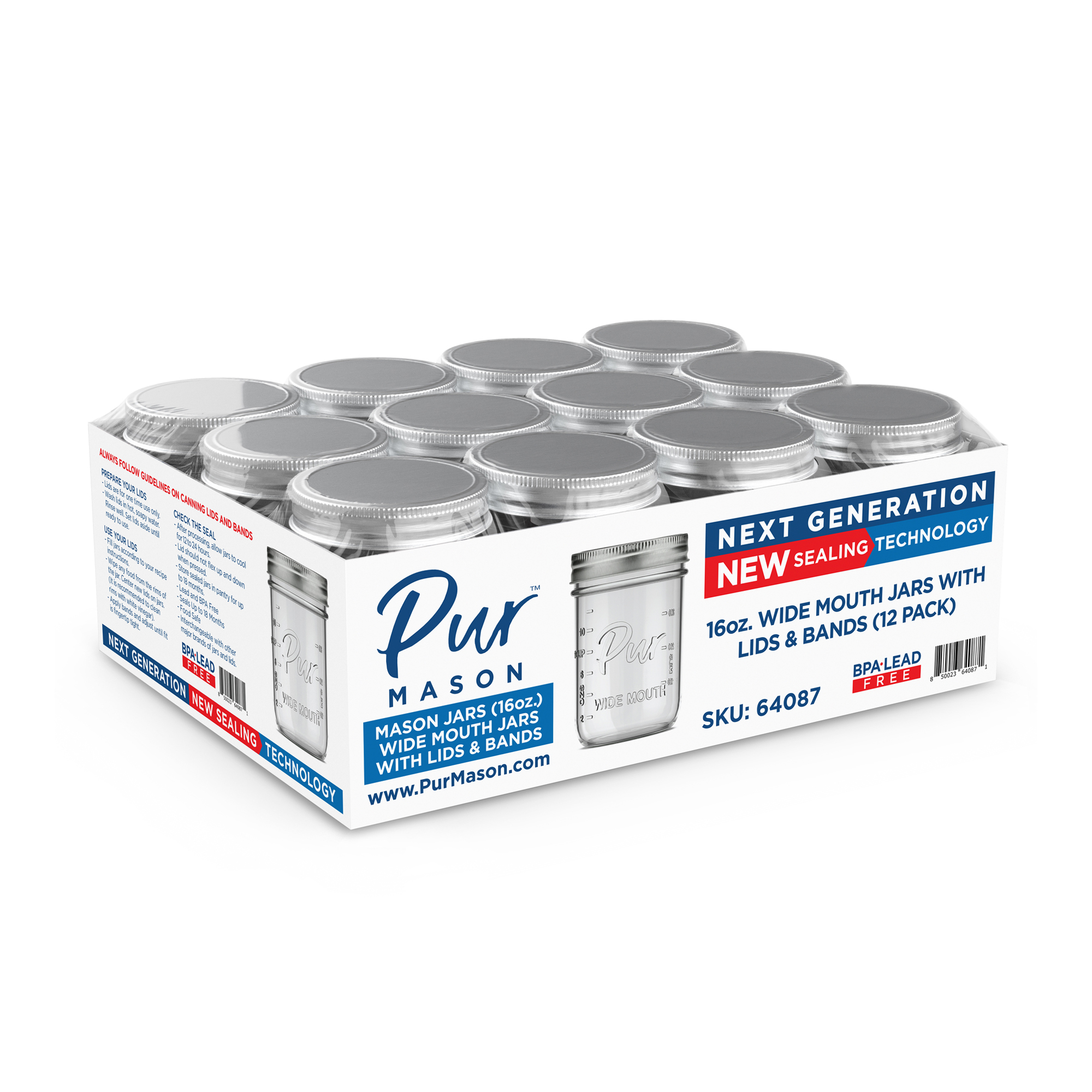 16 oz Mason Jar, Wide Mouth (Next Generation)