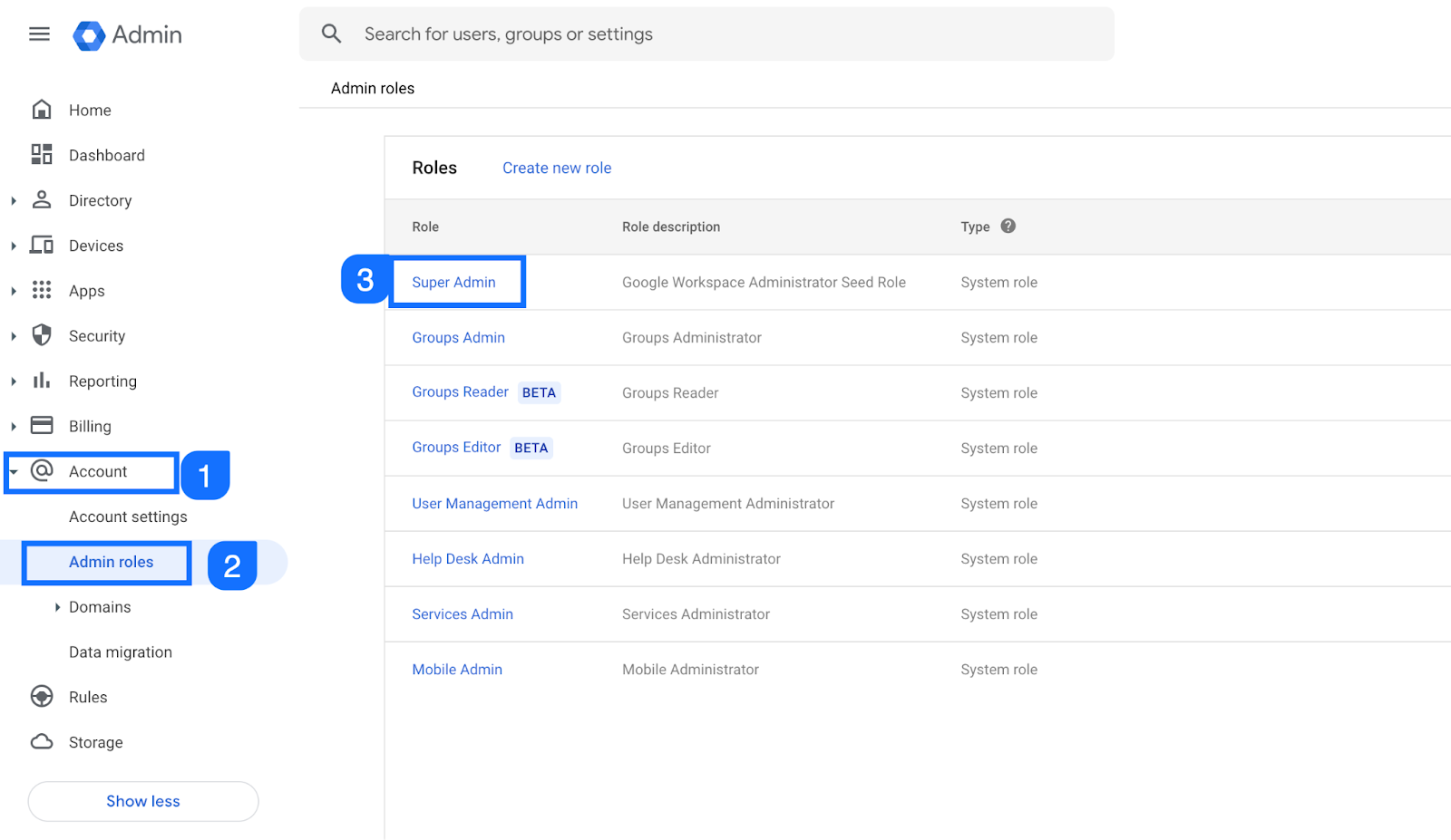 Google Workspace Super Admin Role