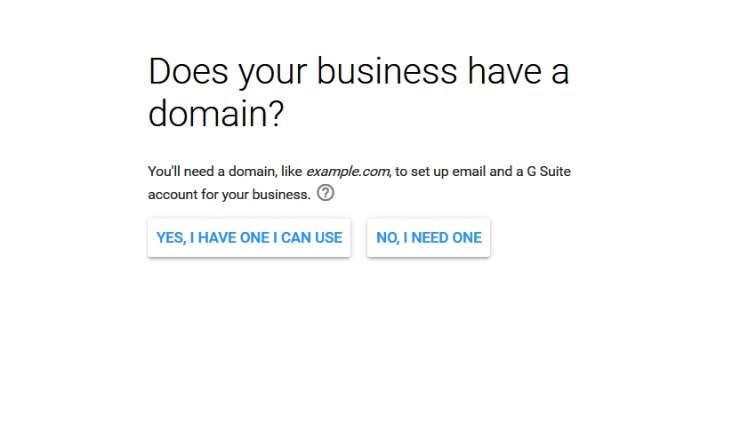 choose whether you already have a domain