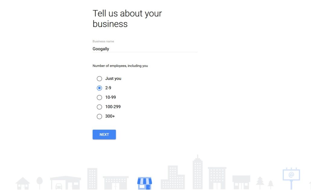 choose business employee number - gsuite registration