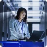 a worker in a data center