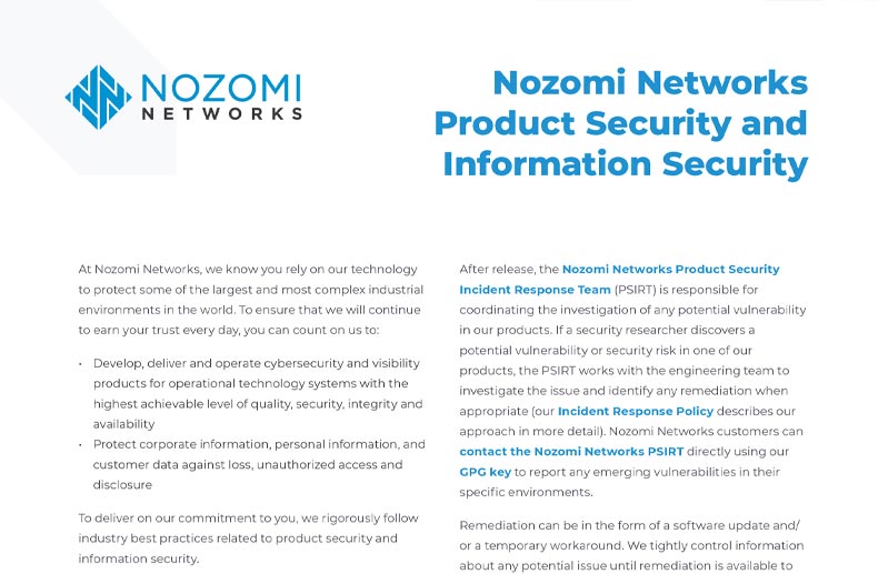 Product Security and Information Security