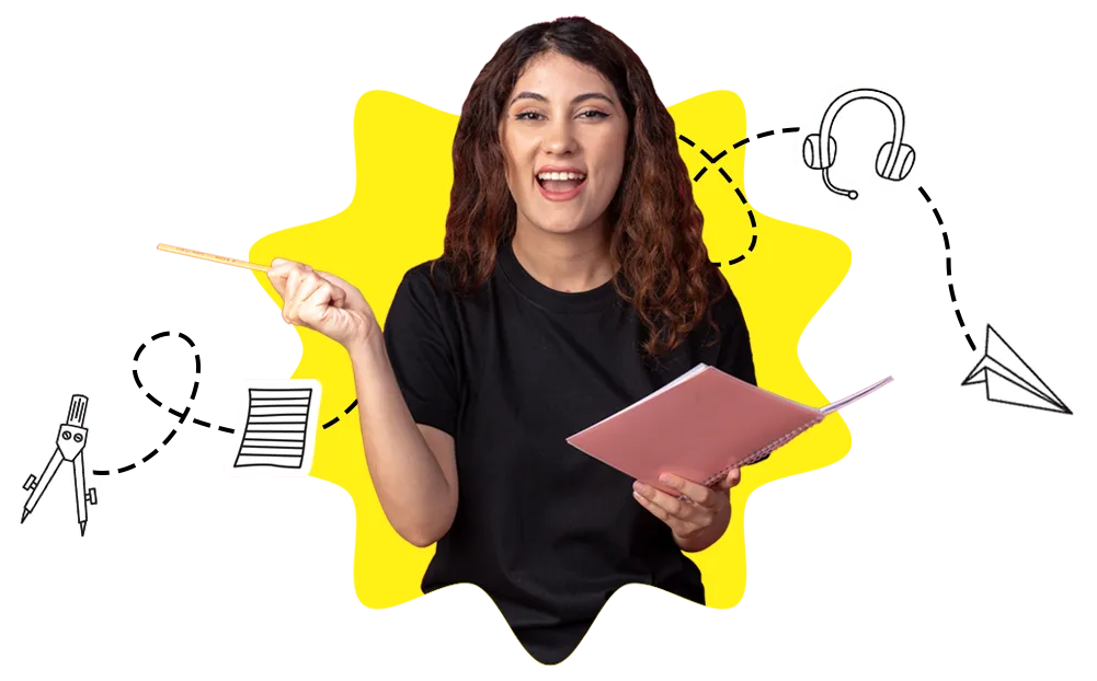 A Tutor with cheering face