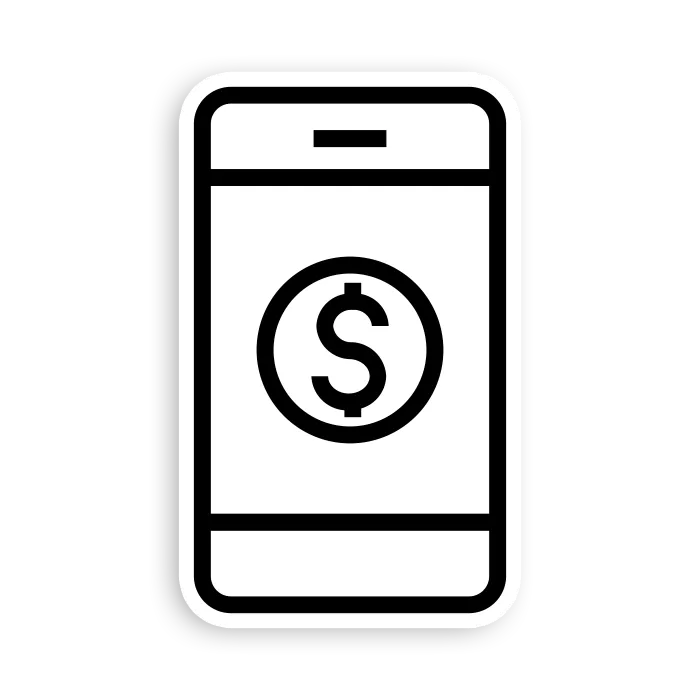 Dollar on mobile phone