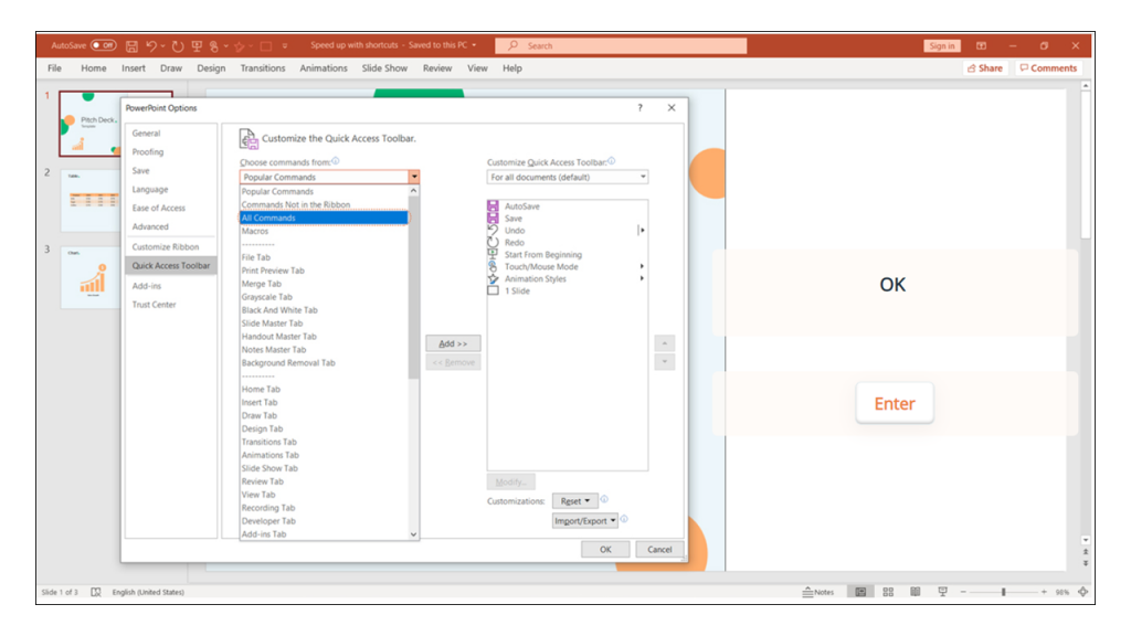 PowerPoint ribbon QAT