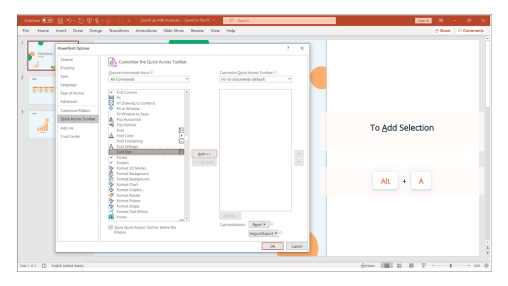 PowerPoint ribbon QAT