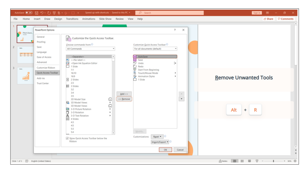 PowerPoint ribbon QAT