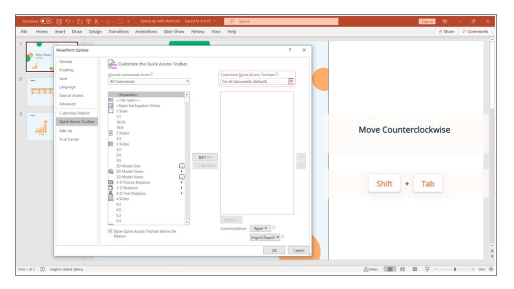 PowerPoint ribbon QAT