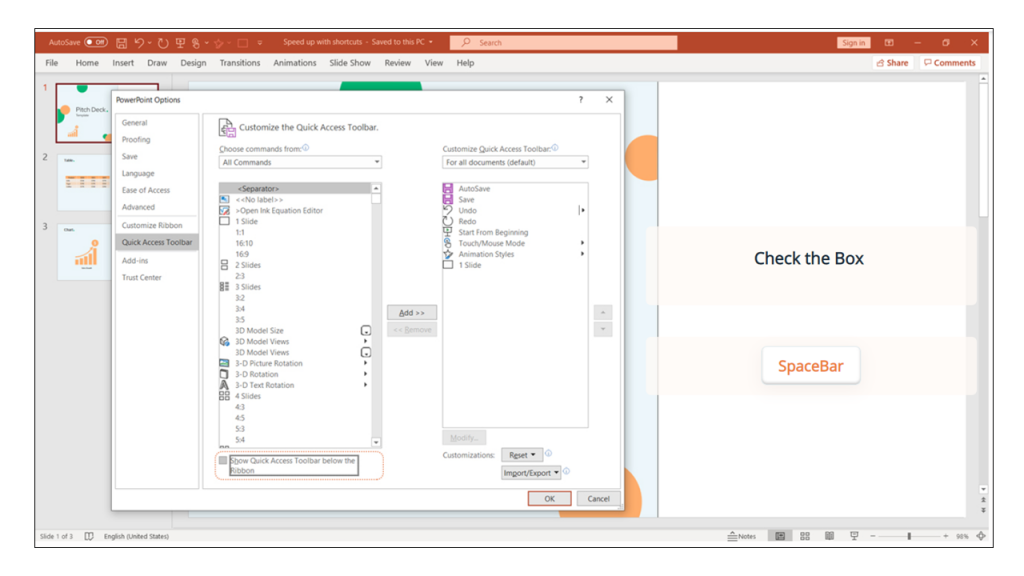 PowerPoint ribbon QAT