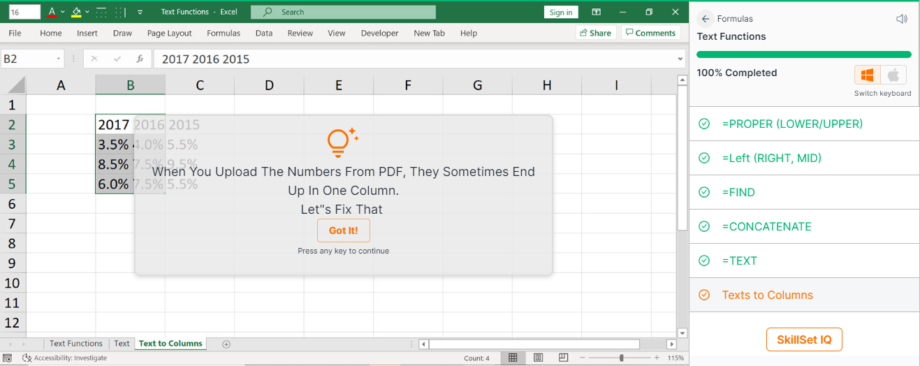 How to text to column in excel