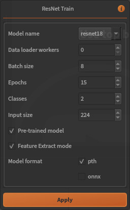 ResNet hyper-parameters