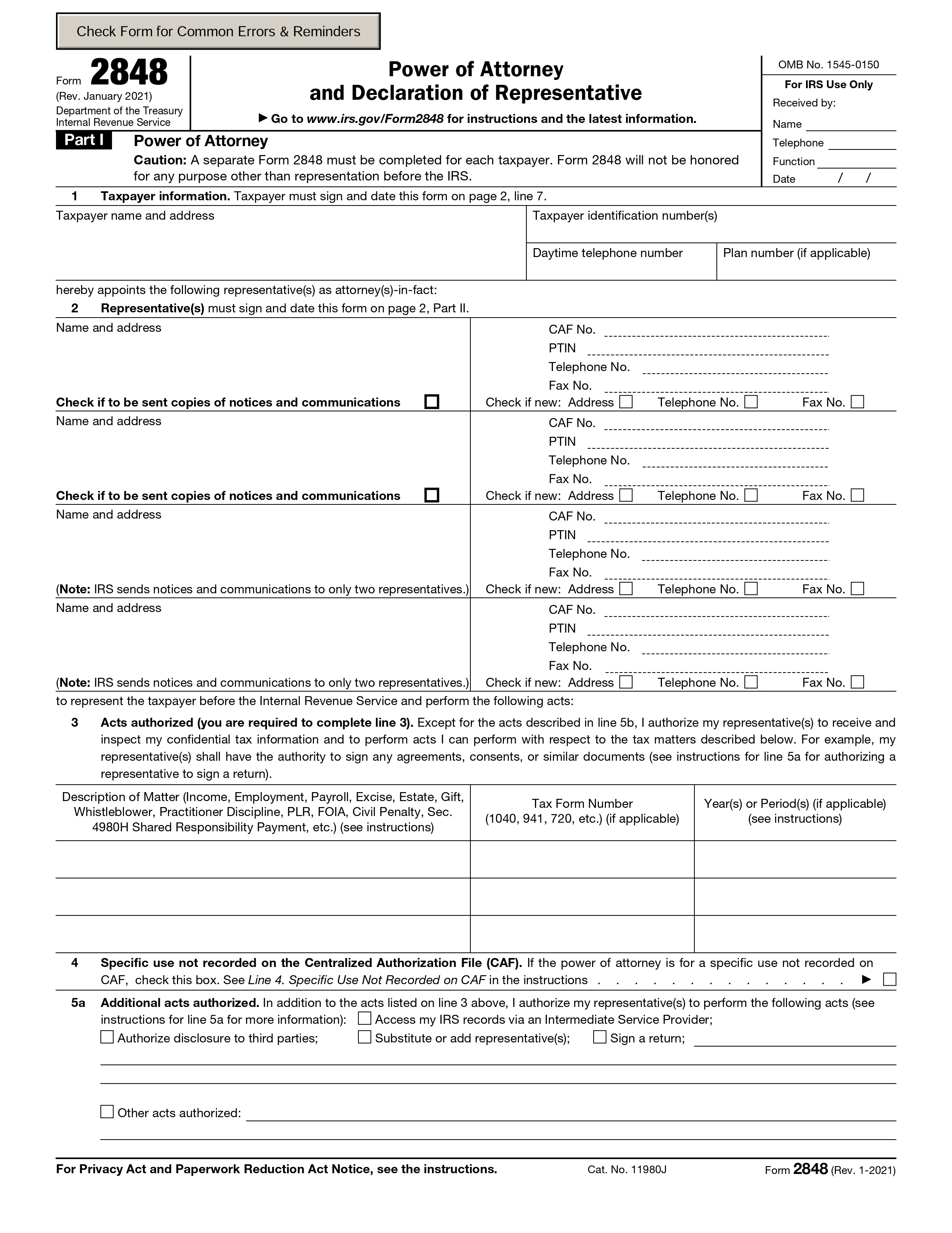 Irs form 2848 essential guide to power of attorney for taxpayers