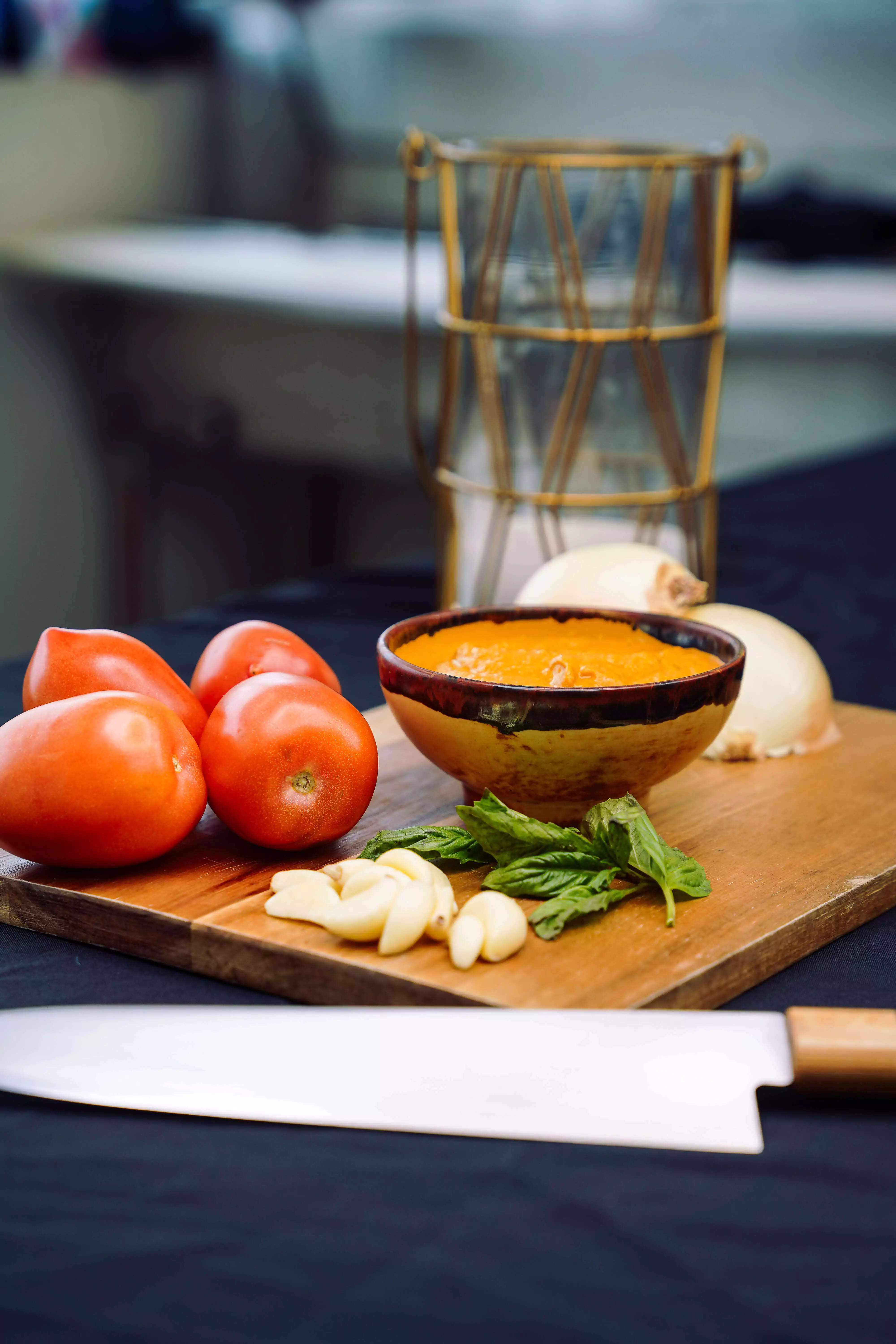 An image of a glass of water and delicious, healthy food.