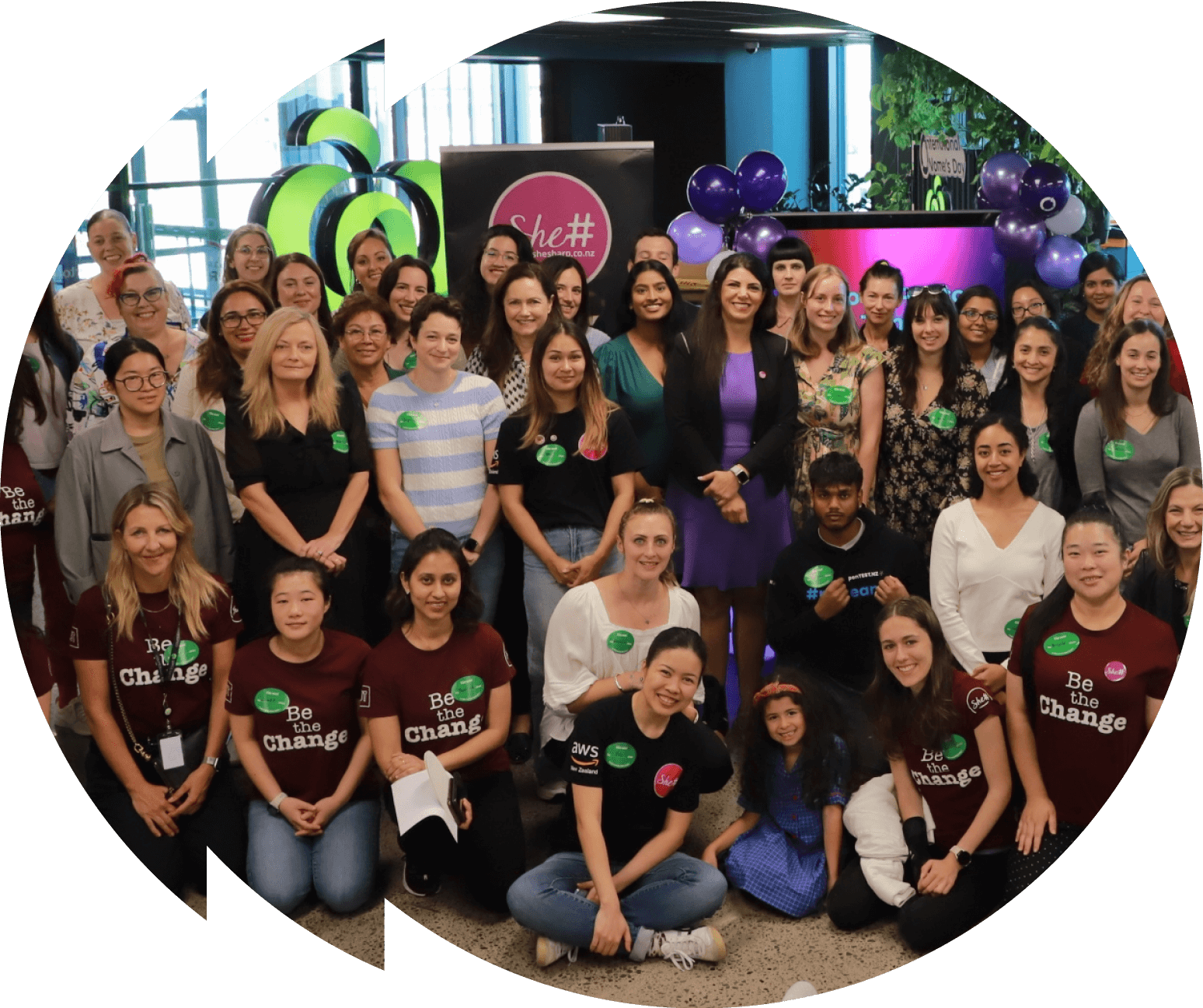 She sharp group photo of members at an event