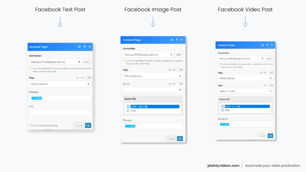 Integromat Facebook Setup
