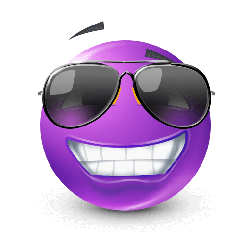 Smiling Face with Sunglasses Blue Emoji