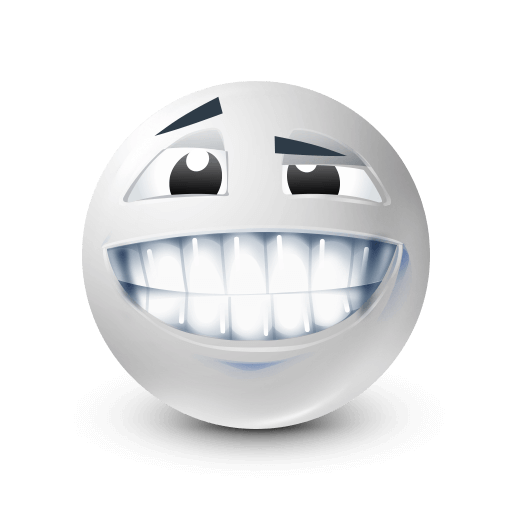 Huge Grin Blue Emoji