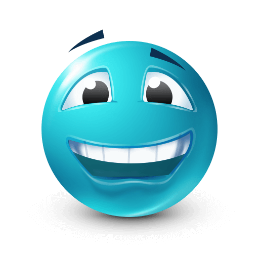 EyeBrow Lift Smile Blue Emoji