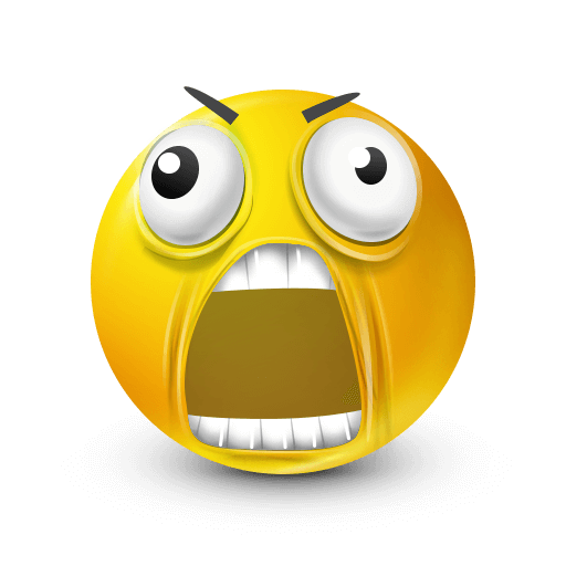 Face with Open Mouth Blue Emoji