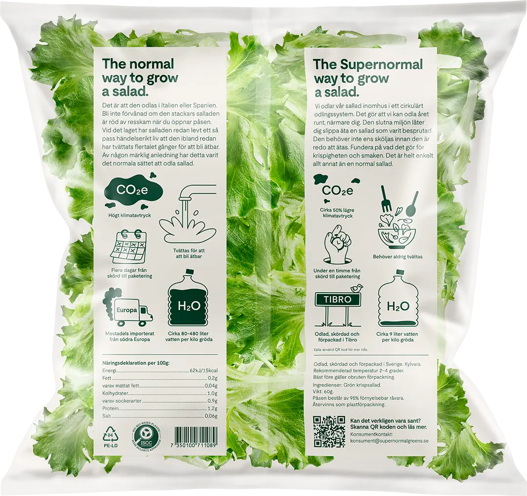 Supernormal Krispsallad 60g - Baksida