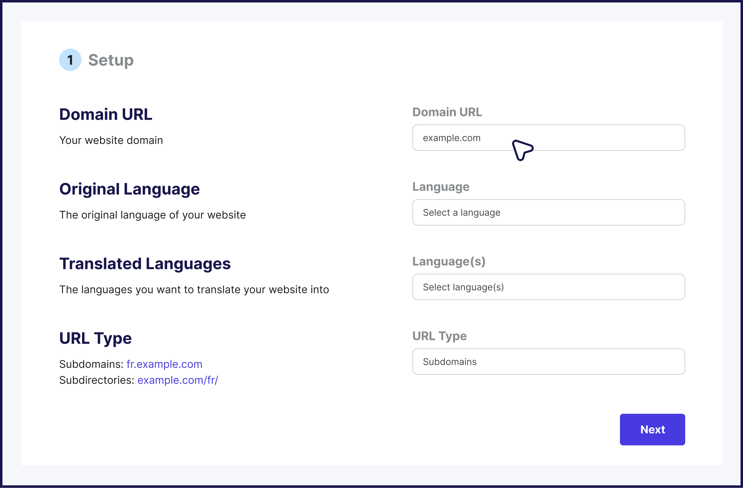 No duplicate websites