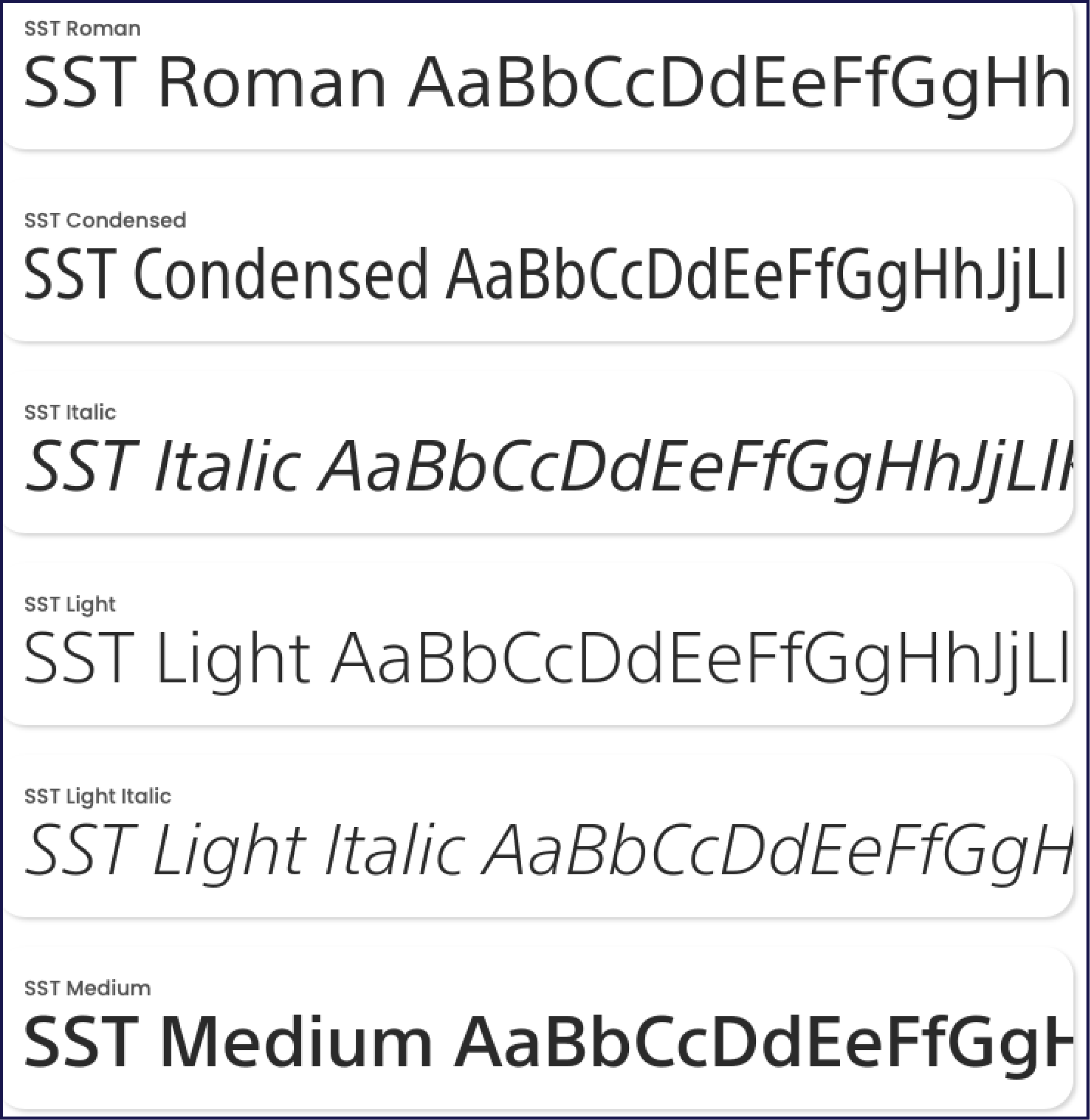 SST multilingual font