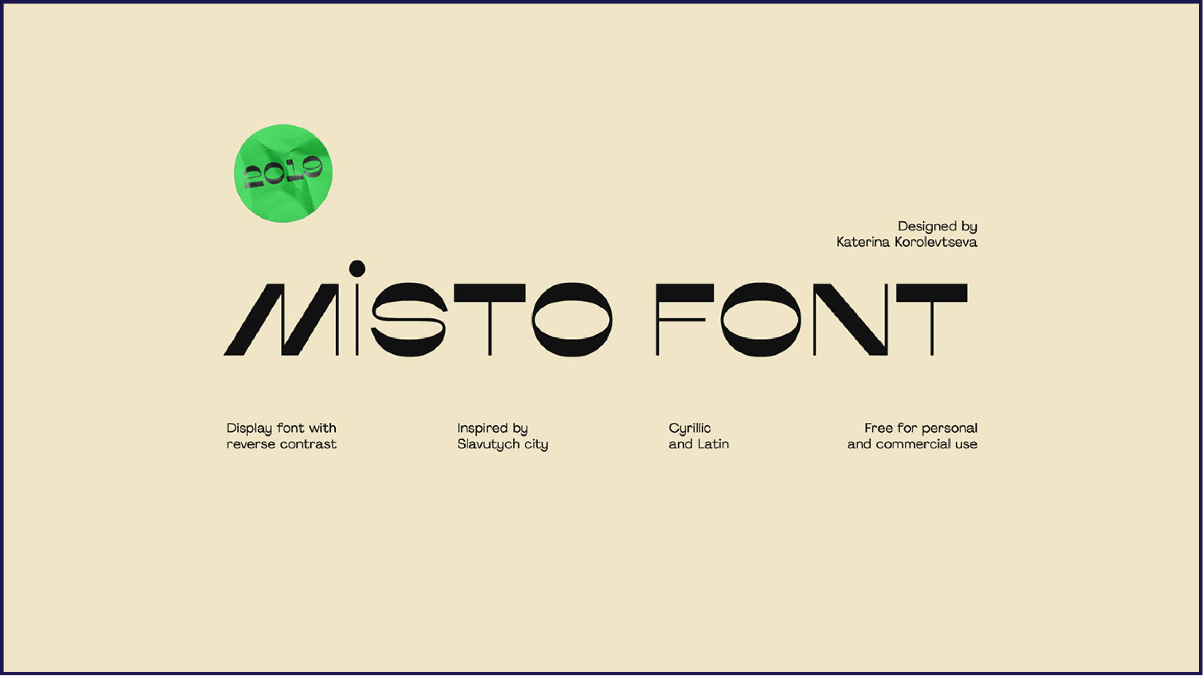 Misto multilingual font