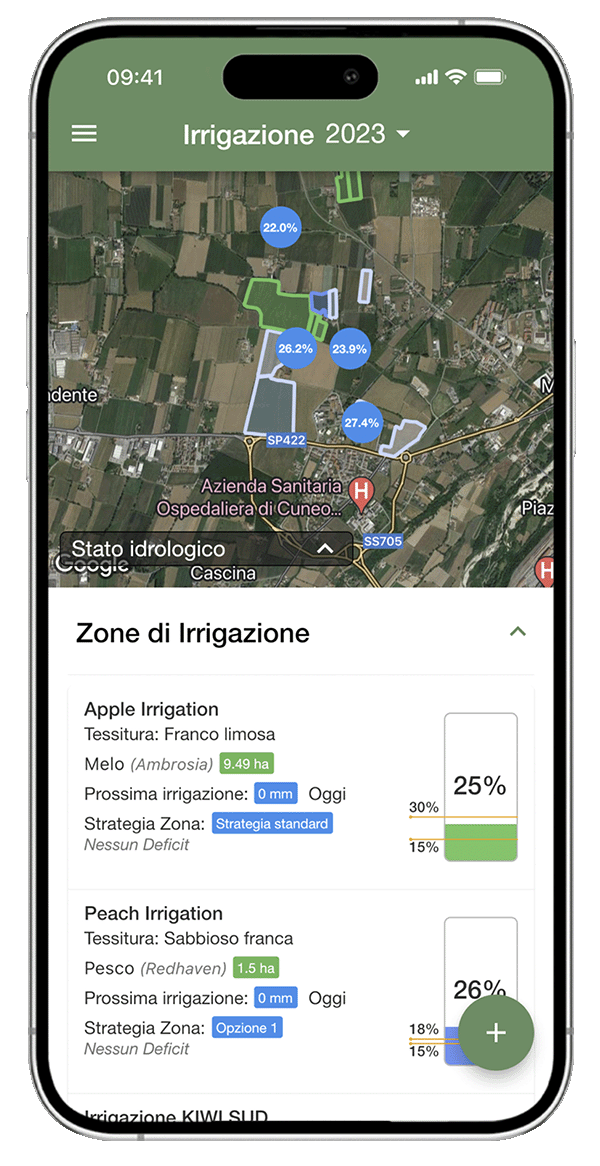 Monitoraggio irrigazione via app - xFarm
