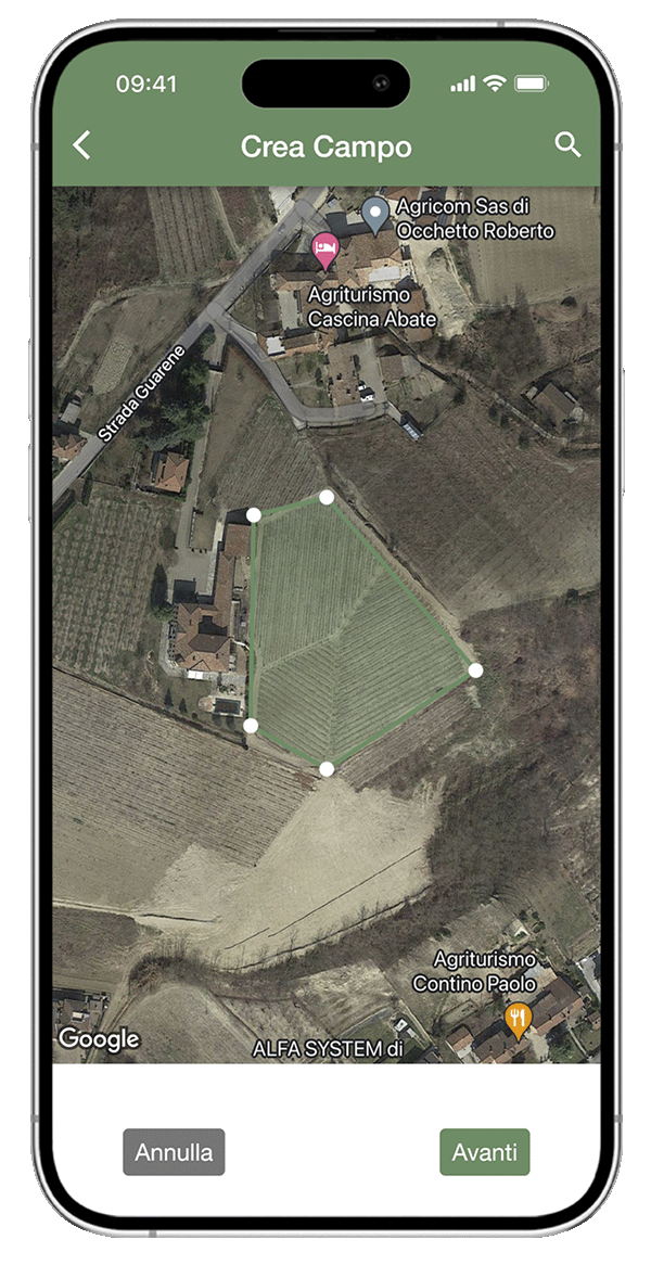 App per la gestione dei campi agricoli xFarm - tablet