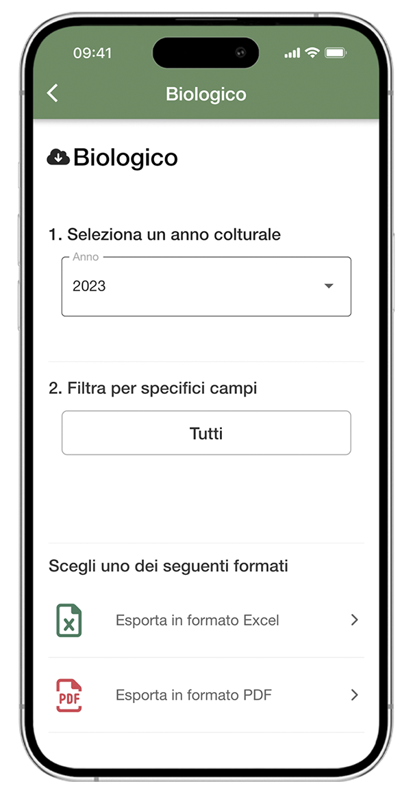 Esportazione documenti agricoli tramite app - xFarm
