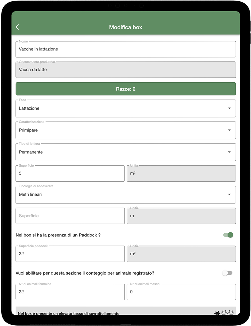 Gestione box animali via app - xFarm