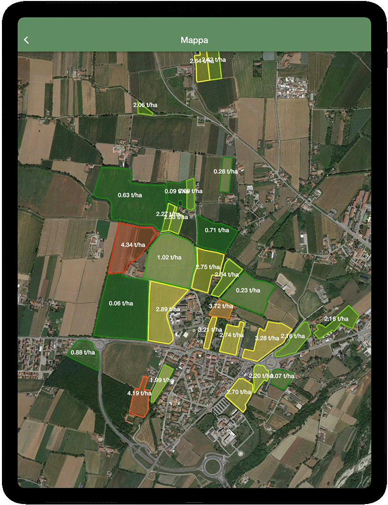 App sostenibilità agricola xFarm - tablet