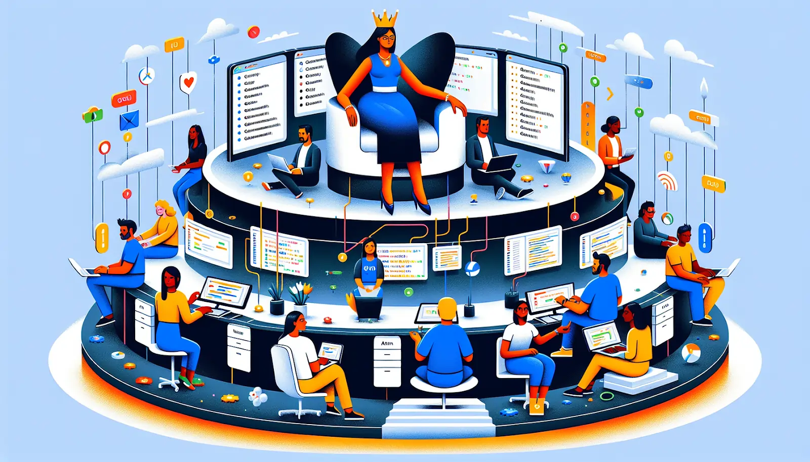 Illustration of different roles in a Google Developer Account