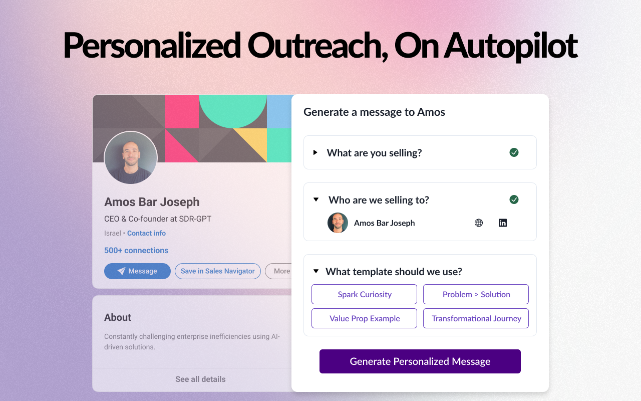 SDR-GPT - Hyper-Personalized Outreach, on Autopilot