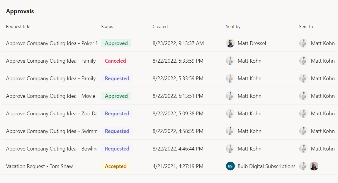 Approvals in Teams
