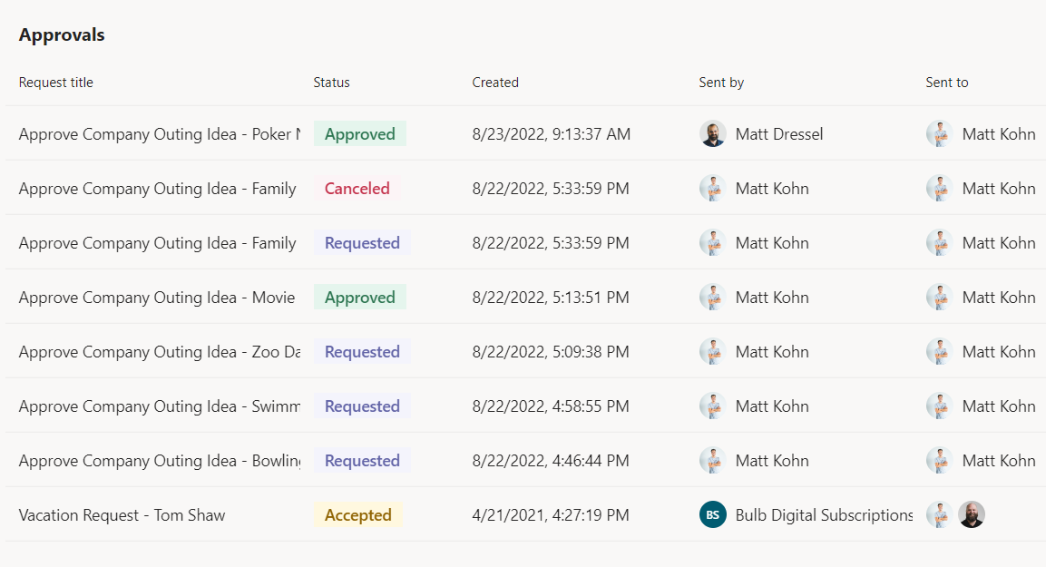 Approvals in Teams 