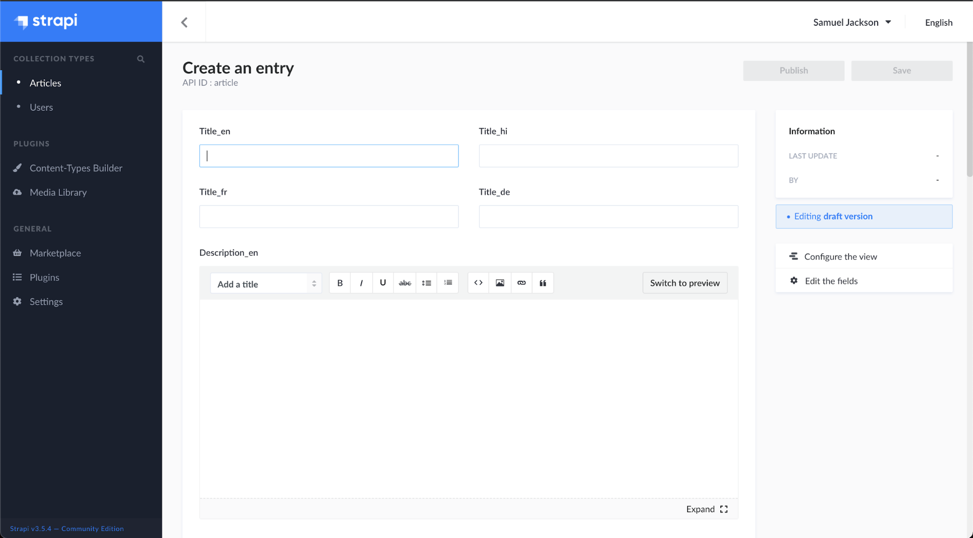 Developing Multilingual sites with Headless CMS - Strapi