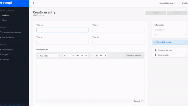 Developing Multilingual sites with Headless CMS - Strapi
