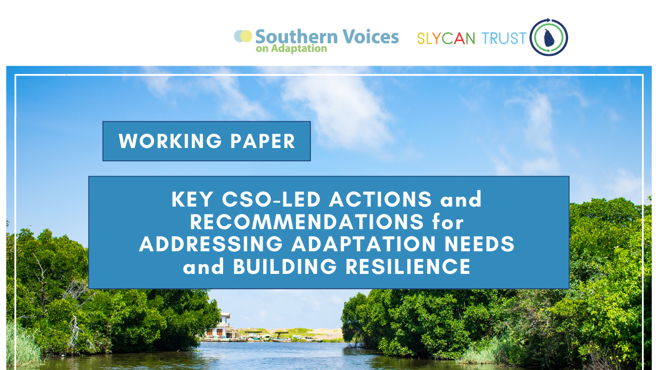 Key CSO-Led Actions and Recommendations for Addressing Adaptation Needs ...