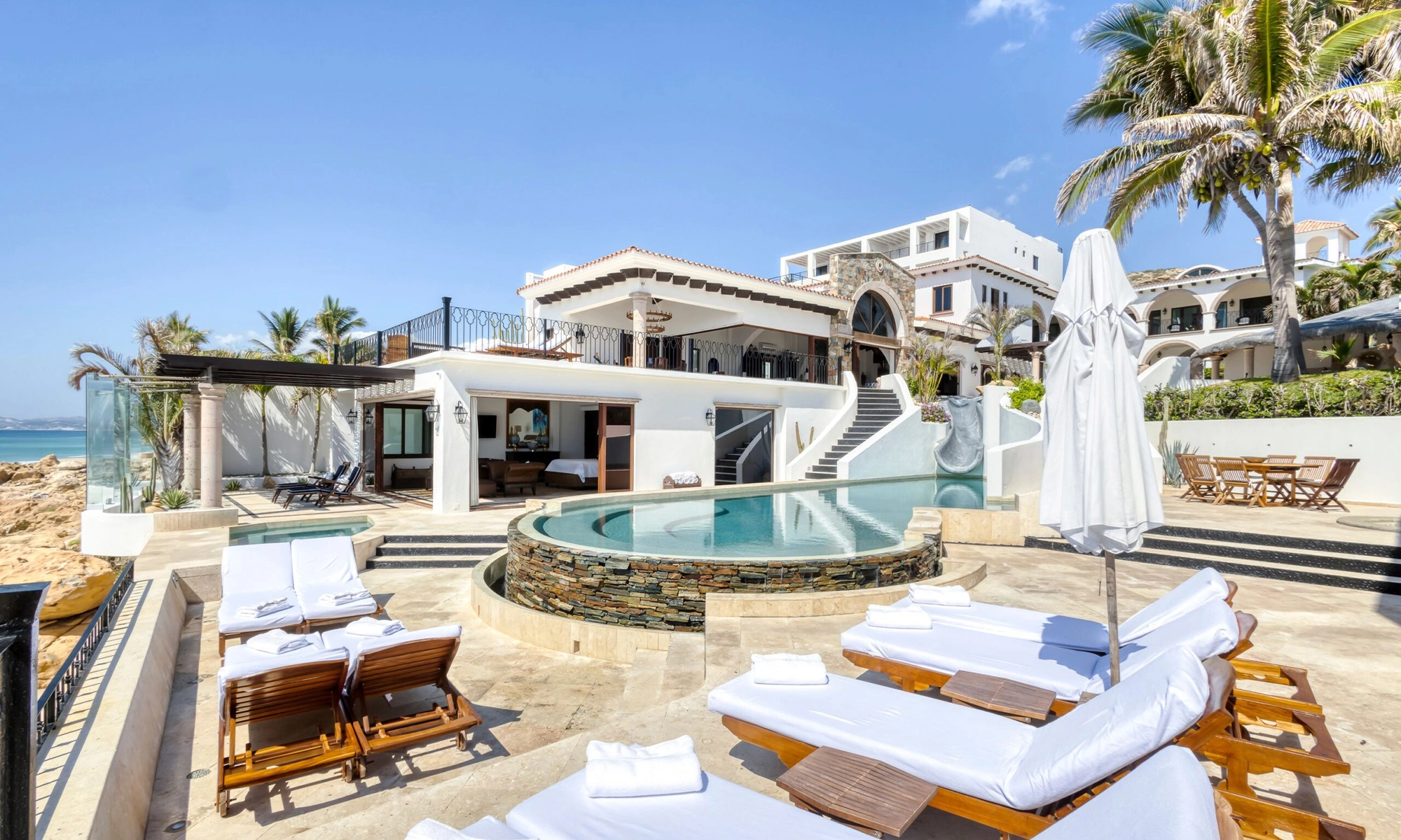 Vast Semi-Private Beach Estate With 2-Level Pool, Beachfront Jacuzzi ...